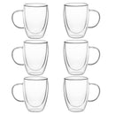 Double Wall Insulated Glass Mugs 310ml - Set of 6