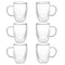 Double Wall Insulated Glass Mugs 310ml - Set of 6