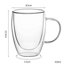 Double Wall Insulated Glass Mugs 310ml - Set of 6