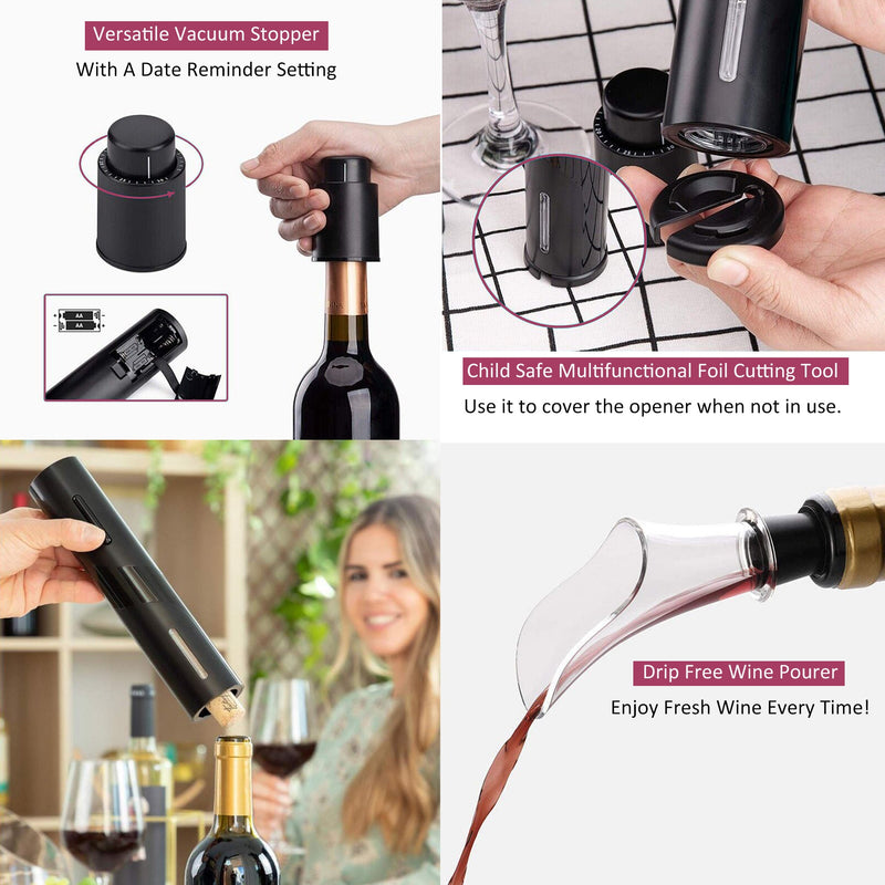 Electric Wine Bottle Opener And Aerator Set