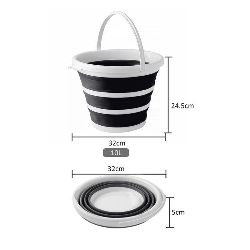 Portable Collapsible Water Bucket - Black