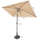 Rectangle Patio Parasol Sunshade with Base Set -3m x 2m