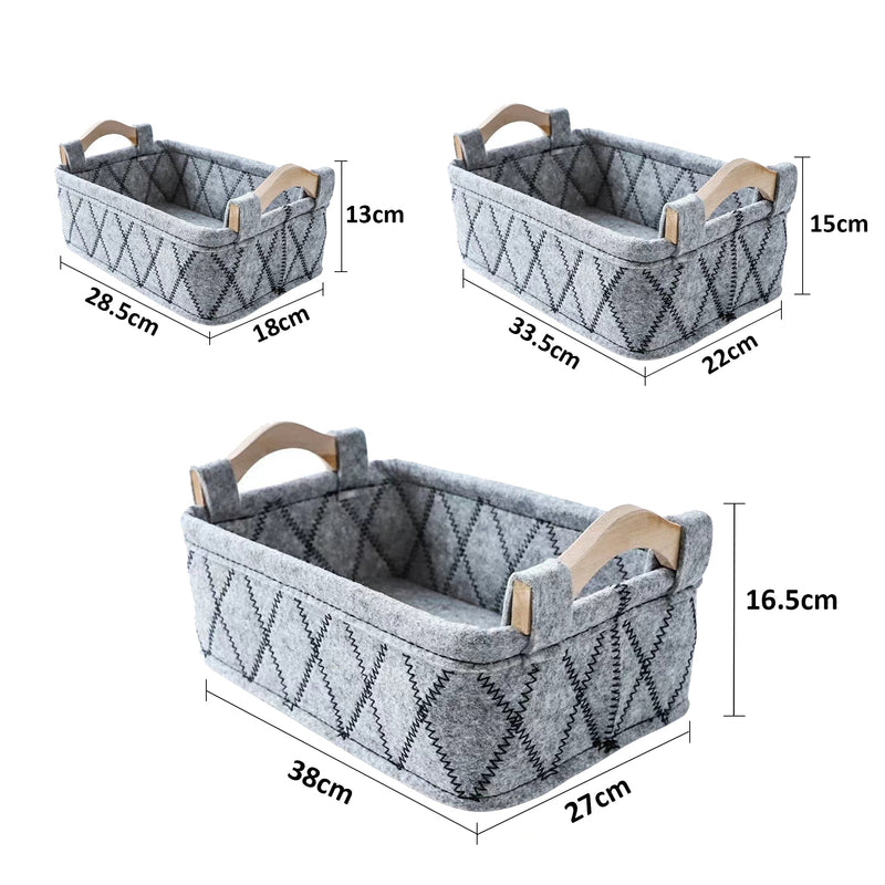 Felt Storage Basket Organizer 3PCs Set