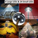 Parasol Patio Umbrella LED Light & 10M Globe String Lights