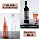 5pcs Reusable Plastic Champagne Wine Glass Set - 2 Pack