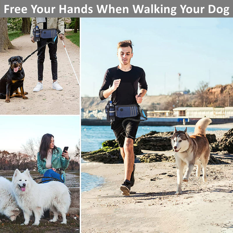 Hands-Free Dog Leash Waist Bag and Collapsible Bowl Set