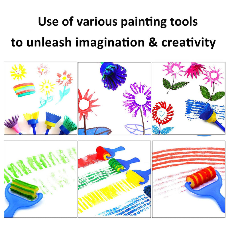 50PCs Kids Painting Sponge Brush Art Tools Set