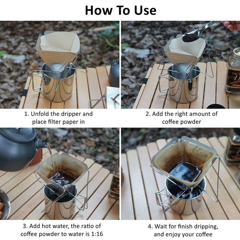 Camping Coffee Dripper Filter and Mini Cups Set