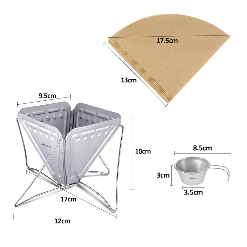 Camping Coffee Dripper Filter and Mini Cups Set