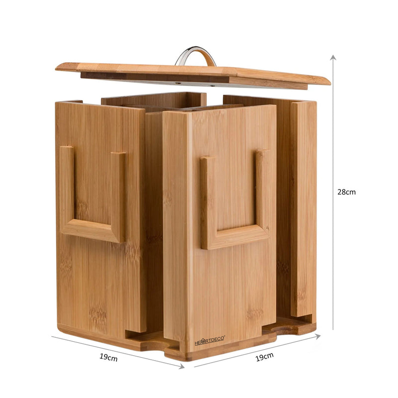 Rotating Bamboo Tea Bag Organizer Caddy