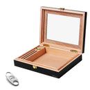 Cedar Wood Humidor Cigar Box and Cigar Cutter Set