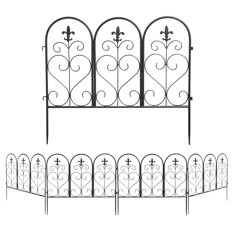 55cm Wide Metal Garden Fence Panel-5Pcs Pack