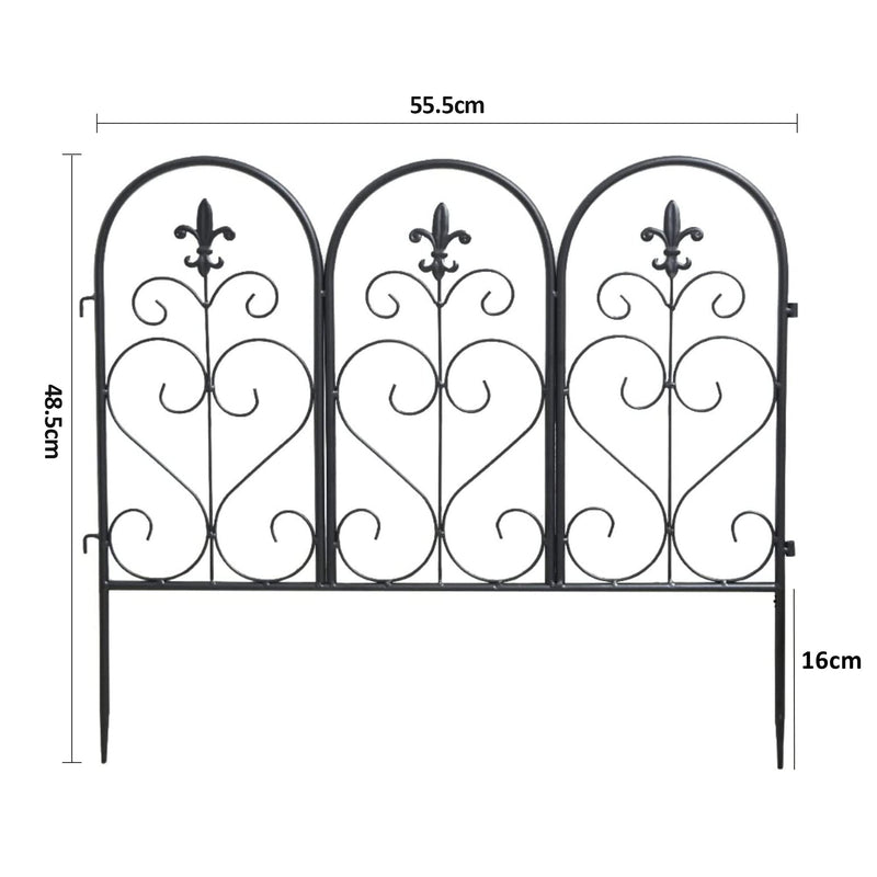 55cm Wide Metal Garden Fence Panel-5Pcs Pack