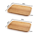 2pcs Rectangular Bamboo Food Serving Platter Tray