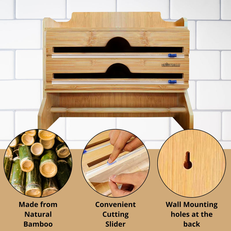 Bamboo Kitchen Foil Wrap Dispenser