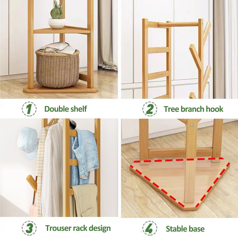 Triangular Bamboo Coat Rack