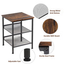 Industrial Style 3 Tier Side Table End Table Nightstand