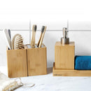 Bamboo Bathroom Accessories Set Soap Dispenser Organizer