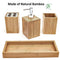 Bamboo Bathroom Accessories Set Soap Dispenser Organizer