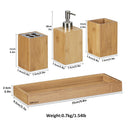 Bamboo Bathroom Accessories Set Soap Dispenser Organizer