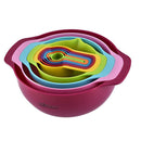 10Pcs Rainbow Mixing Bowl Colander & Measuring Spoons Set