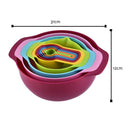 10Pcs Rainbow Mixing Bowl Colander & Measuring Spoons Set