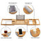 Bamboo Expandable Bathtub Caddy Storage Tray