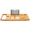 Bamboo Expandable Bathtub Caddy Storage Tray