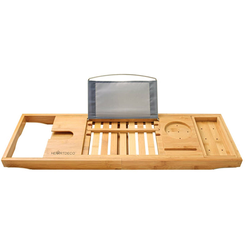 Bamboo Expandable Bathtub Caddy Storage Tray