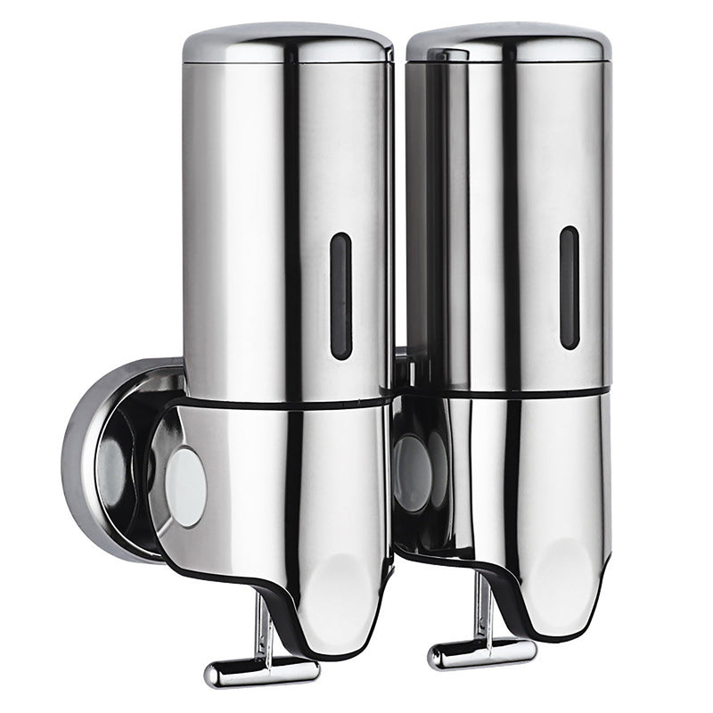 Wall Mount Twin Soap Shampoo Dispenser Set