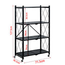 4-Tier Folding Storage  Unit with Wheels