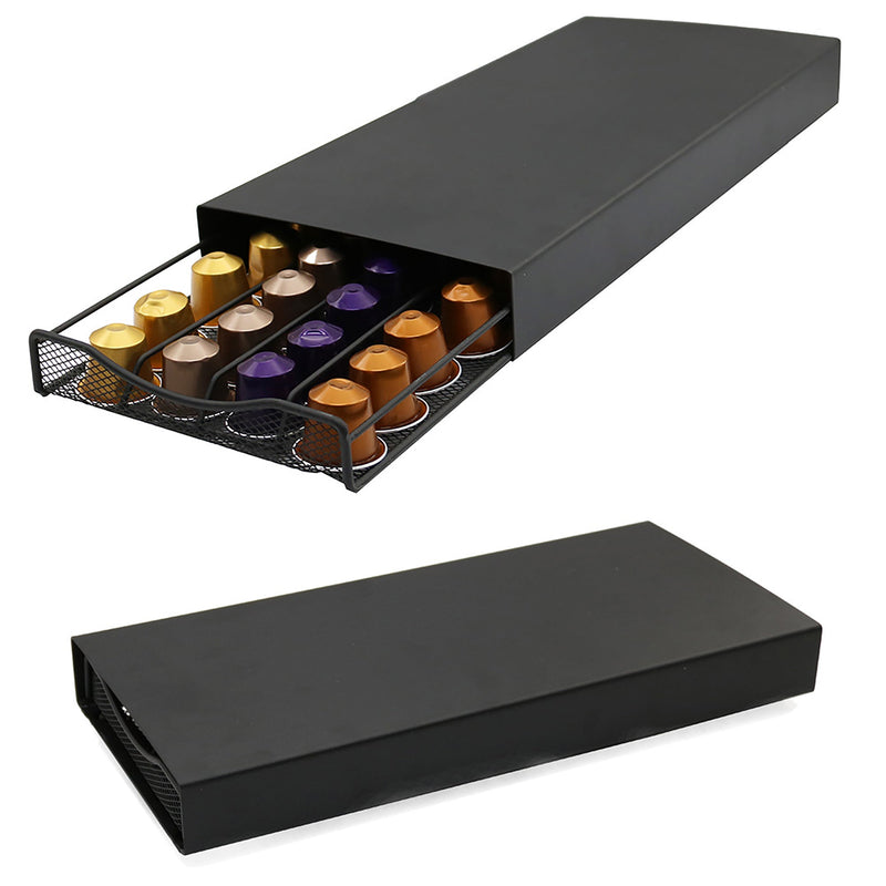 Iron Coffee Pods Capsules Holder Drawer for Nespresso