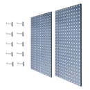 2Pcs Large Wall Mounted Steel Pegboard Panels & 10 Hooks Set