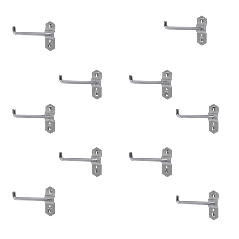 Steel Pegboard Accessory - 10Pcs Straight Hook Set