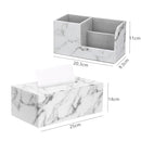 PU Marble Pattern Napkin Tissue Box & Desk Organizer Set