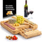 Bamboo Cheese Platter with 4 Serving Utensils