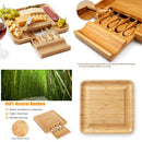 Bamboo Cheese Platter with 4 Serving Utensils