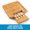 Bamboo Cheese Platter with 4 Serving Utensils