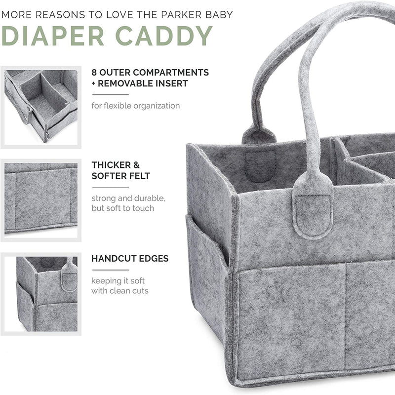 Diaper Caddy Nursery Tote Bag with Lid