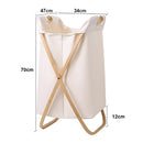 Bamboo X Frame Foldable Laundry Hamper