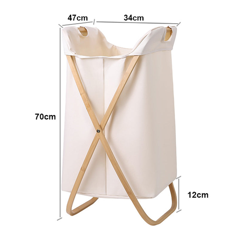 Bamboo X Frame Foldable Laundry Hamper