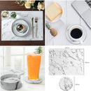 Premium Marble Pattern PU Leather 6 Placemats & 6 Coasters Set