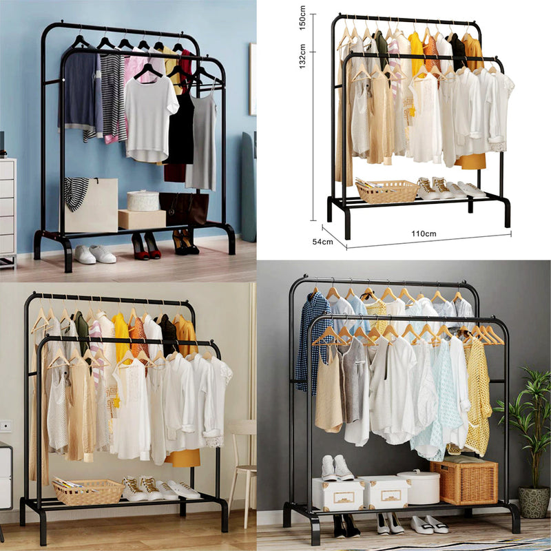 Metal Double Rail Garment Rack