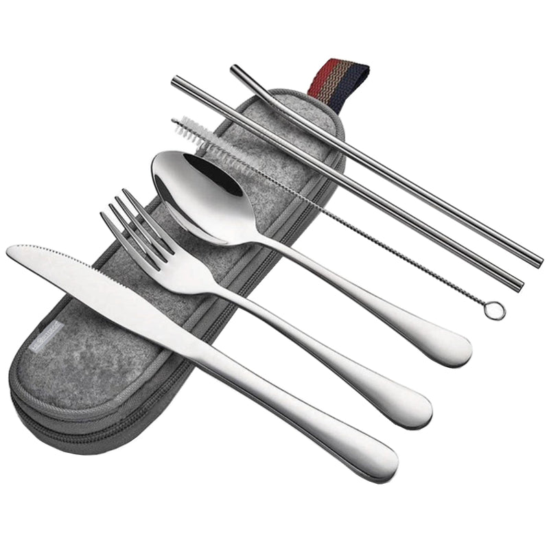 7Pcs Camping Silverware Cutlery Set