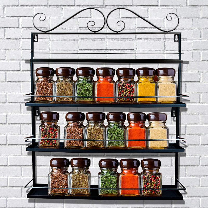 4-Tier Mounted Iron Wire Herb Spice Rack