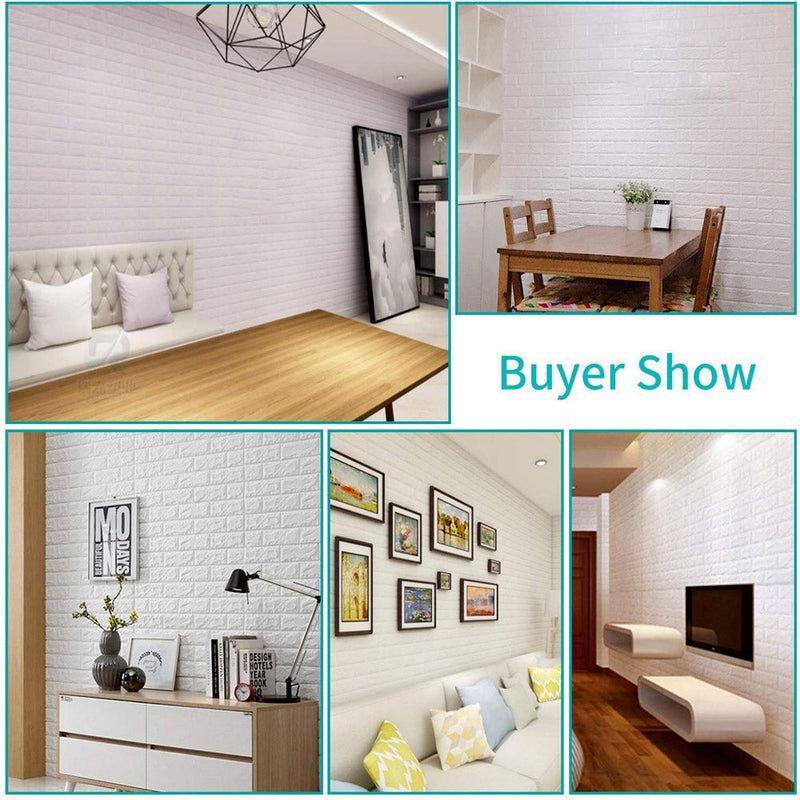 Self-Adhesive PE Foam Wall Panel 10Pcs-Off White (Gauteng Delivery Only)