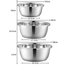 3Pcs Strainer Colander Mixing Bowl Set