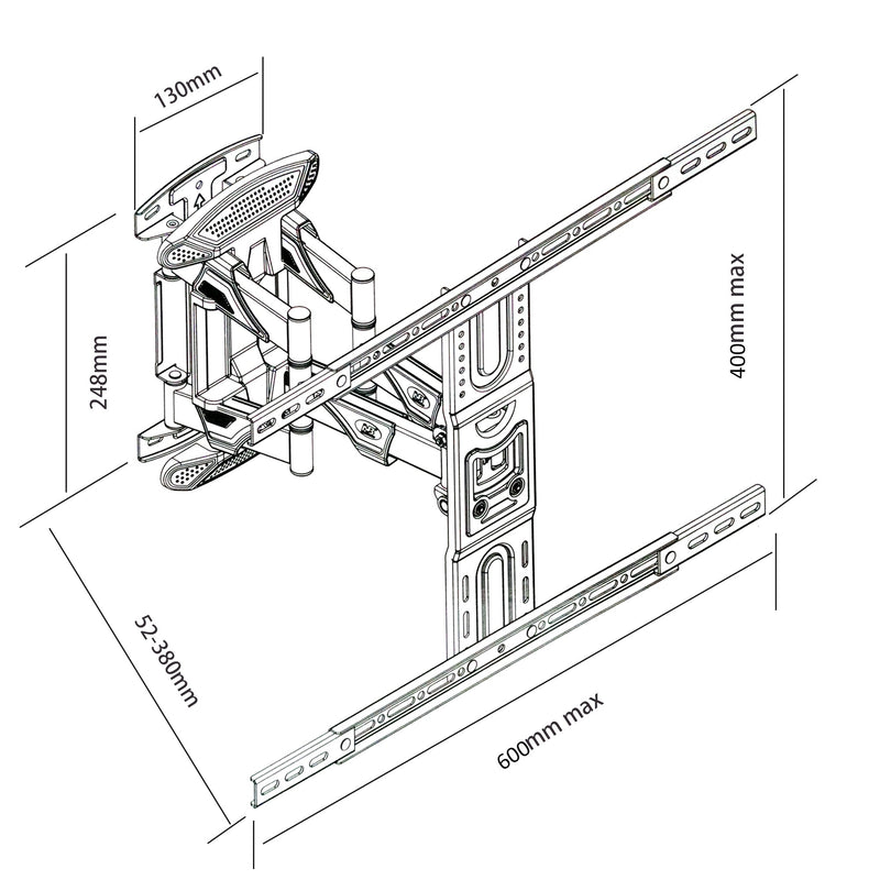 Universal Full Motion Swivel Dual Arm TV Wall Mounting Bracket For 40-70 Inch