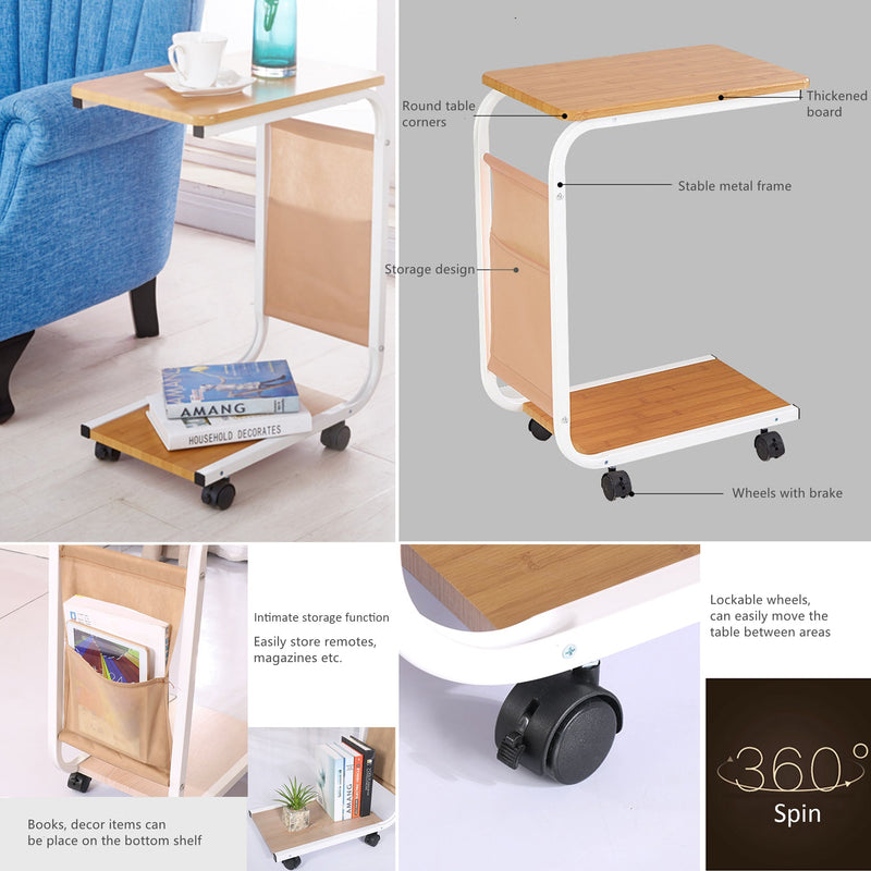 Mobile Sofa Side Table Bedside C Table