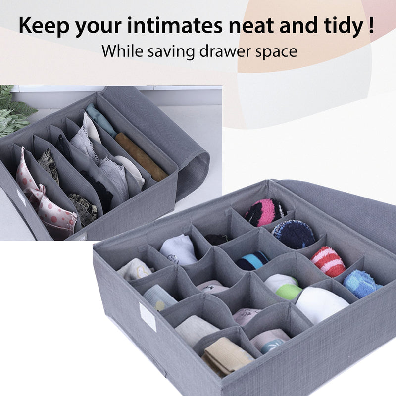 Set of 2 Collapsible Drawer Underwear Organizer